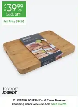 Harris Scarfe D. JOSEPH JOSEPH Cut & Carve Bamboo Chopping Board offer