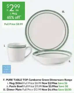 Harris Scarfe F. PURE TABLE TOP Camborne Green Dinnerware Range Mug offer