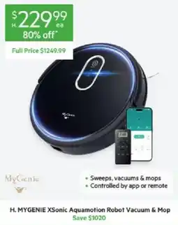 Harris Scarfe H. MYGENIE XSonc Aquamotion Robot Vacuum & Mop offer