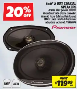 Autobarn 6x9" 2 Way Coaxial Speakers Pioneer offer