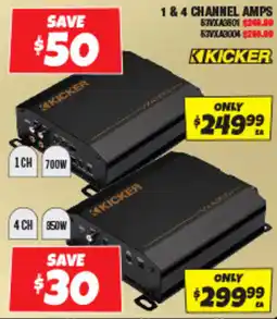 Autobarn Kicker 1 & 4 Channel Amps offer