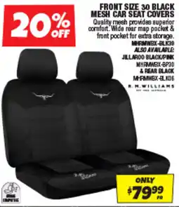 Autobarn Front Size 30 Black Mesh Car Seat Covers offer
