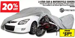 Autobarn 2 Star Car & Motorcycle Covers Streetwize offer