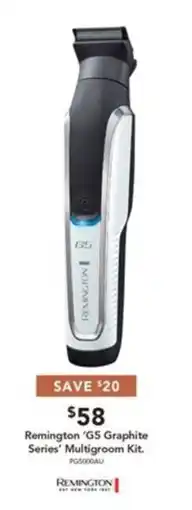 Harvey Norman Remington 'G5 Graphite Series' Multigroom Kit offer