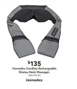 Harvey Norman Homedics Cordless Rechargeable Shiatsu Neck Massager offer