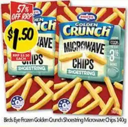 NQR Birds Eye Golden Crunch Shoestring Microwave Chips offer