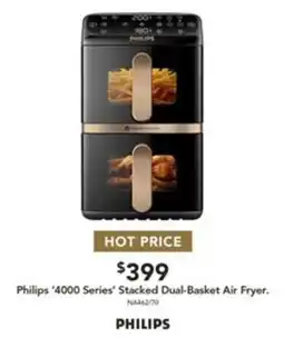 Harvey Norman Philips '4000 Series' Stacked Dual-Basket Air Fryer offer