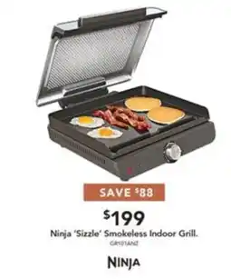 Harvey Norman Ninja 'Sizzle' Smokeless Indoor Grill offer