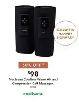 Harvey Norman Medisana Cordless Warm Air and Compression Calf Massager offer