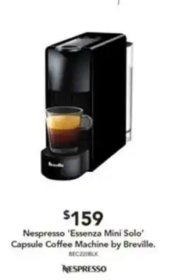 Harvey Norman Nespresso 'Essenza Mini Solo' Capsule Coffee Machine by Breville offer