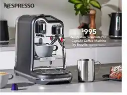Harvey Norman Nespresso 'Creatista Pro' Capsule Coffee Machine by Breville offer