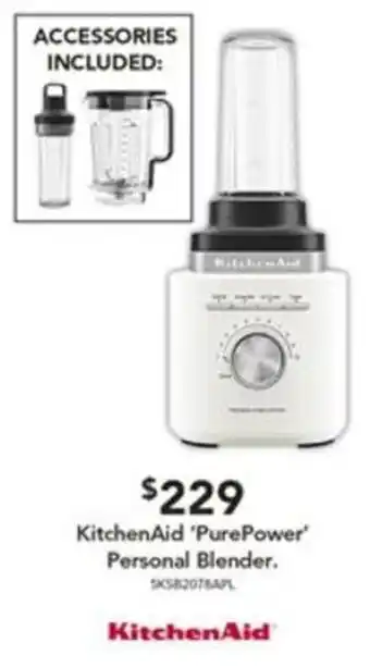 Harvey Norman KitchenAid 'PurePower' Personal Blender offer