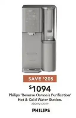 Harvey Norman Philips 'Reverse Osmosis Purification' Hot & Cold Water Station offer