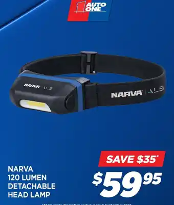 Narva 120 Lumen Detachable Head Lamp
