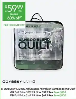 Harris Scarfe Odyssey Living All Seasons Microlush Bamboo Blend Quilt offer