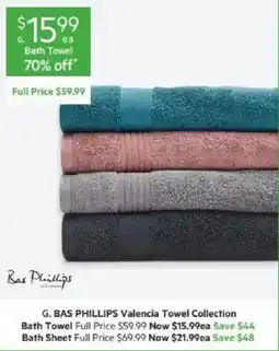 Harris Scarfe G. BAS PHILLIPS Valencia Towel Collection offer