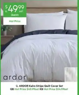 Harris Scarfe G. ARDOR Kahn Stripe Quilt Cover Set offer