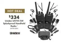 Harvey Norman Uniden UH755 5W Splashproof Handheld Radio offer