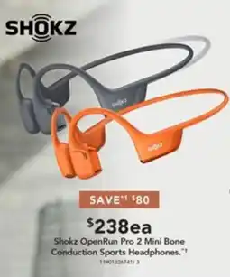 Harvey Norman Shokz OpenRun Pro 2 Mini Bone Conduction Sports Headphones offer
