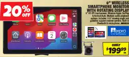 Autobarn 9" Wireless Smartphone Monitor with Rotating Display offer