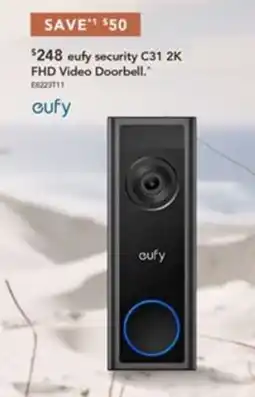 Harvey Norman eufy security C31 2K FHD Video Doorbell offer