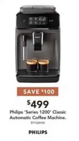 Harvey Norman Philips 'Series 1200' Classic Automatic Coffee Machine offer