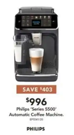 Harvey Norman Philips 'Series 5500' Automatic Coffee Machine offer