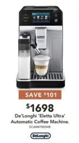 Harvey Norman De'Longhi 'Eletta Ultra' Automatic Coffee Machine offer