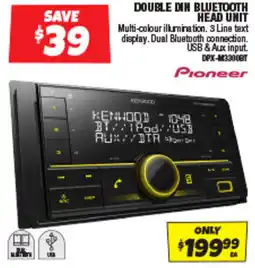 Autobarn Double Din Bluetooth Head Unit offer