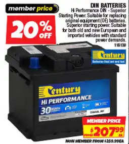 Autobarn Century Hi Performance Battery offer