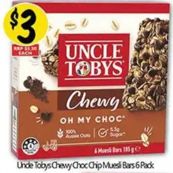 Uncle Tobys Chewy Choc Chip Muesli Bars