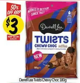 NQR Darrell Lea Twists Chewy Choc offer