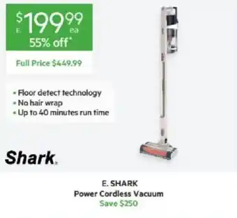 E. SHARK Power Cordless Vacuum