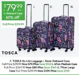 Harris Scarfe TOSCA So Lite Luggage offer