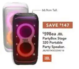 Harvey Norman JBL PartyBox Stage 320 Portable Party Speaker offer