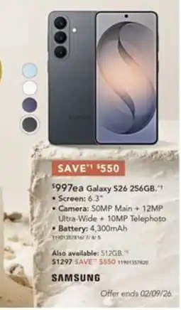 Harvey Norman Galaxy S26 256GB offer