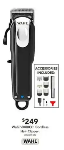 Harvey Norman Wahl '6000CC' Cordless Hair Clipper offer