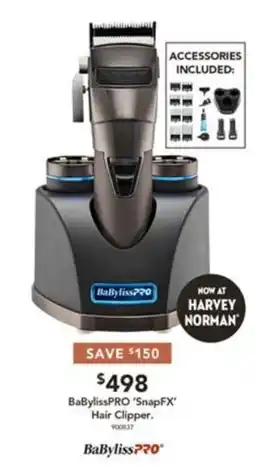 Harvey Norman BaBylissPRO 'SnapFX' Hair Clipper offer
