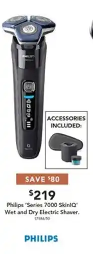 Harvey Norman Philips 'Series 7000 SkinIQ' Wet and Dry Electric Shaver offer