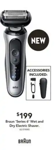 Harvey Norman Braun 'Series 6' Wet and Dry Electric Shaver offer