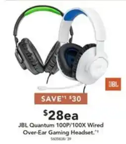 Harvey Norman JBL Quantum 100P/100X Wired Over-Ear Gaming Headset offer