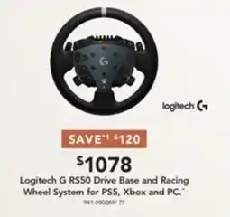 Harvey Norman Logitech G RS50 Drive Base and Racing Wheel System offer