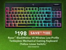 Harvey Norman Razer BlackWidow V4 Wireless Low-Profile Tenkeyless Mechanical Gaming Keyboard offer