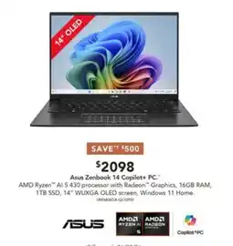 Harvey Norman Asus Zenbook 14 Copilot+ PC offer