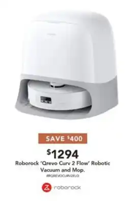 Harvey Norman Roborock 'Qrevo Curv 2 Flow' Robotic Vacuum and Mop offer