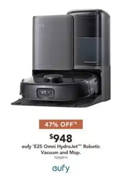 Harvey Norman eufy E25 Omni Hydro Jet Robotic Vacuum and Mop offer