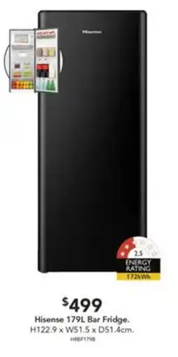 Harvey Norman Hisense 179L Bar Fridge offer