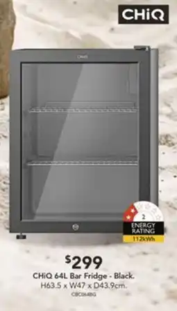 Harvey Norman ChiQ 64L Bar Fridge - Black offer