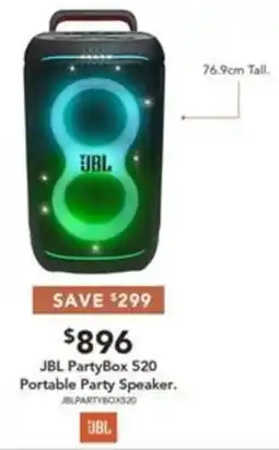 Harvey Norman JBL PartyBox 520 Portable Party Speaker offer