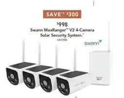 Harvey Norman Swann MaxRanger V2 4-Camera Solar Security System offer